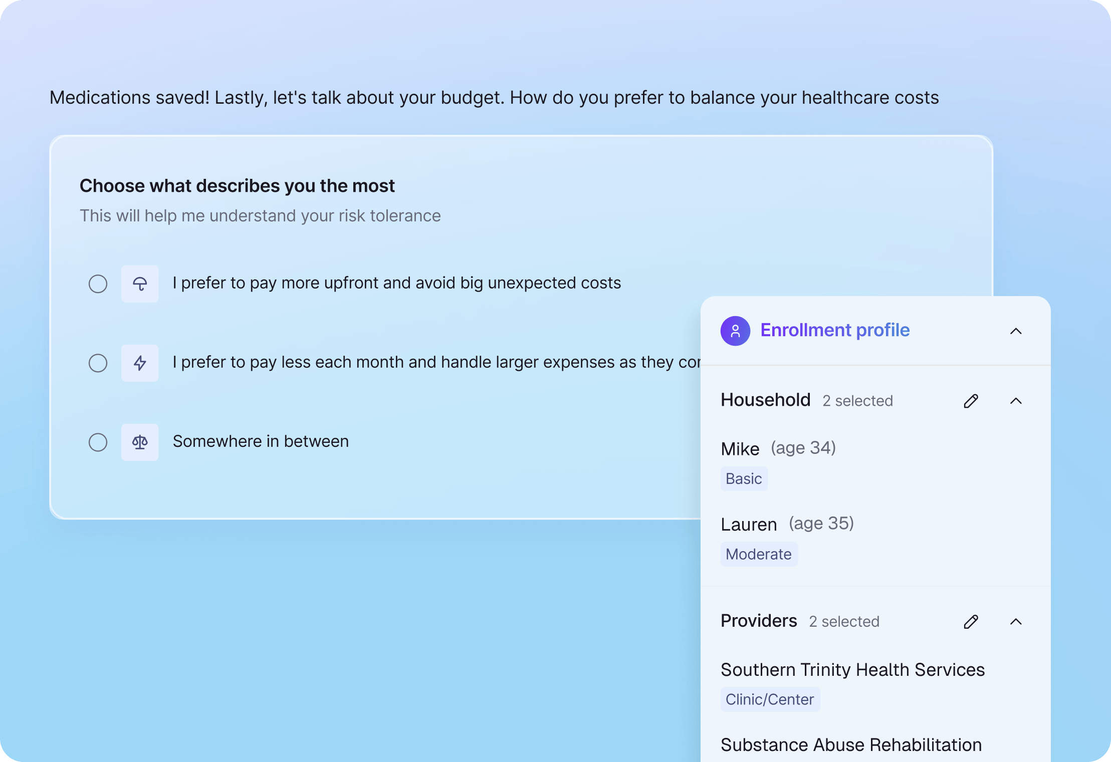 Start by sharing what you need from your health plan