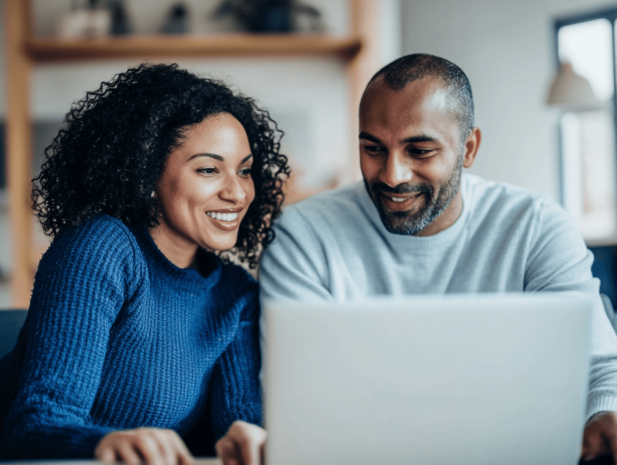 Couple understanding the difference in on- and off-exchange health insurance plans during ICHRA open enrollment